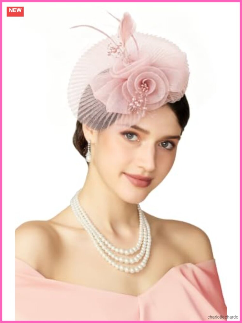 Tulle Fascinator Hat with Beads Feathers Tea Party One Size Hair Clip